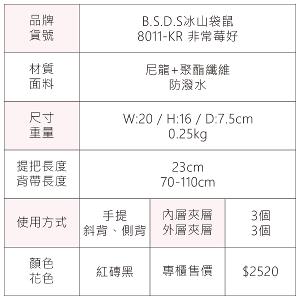 B.S.D.S冰山袋鼠 - 非常莓好 - 織帶拼接輕巧實搭小包 - 紅磚黑【8011-KR】