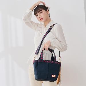 B.S.D.S冰山袋鼠 - 非常莓好 - 織帶拼接多層購物包 - 莓果藍【8019-BP】