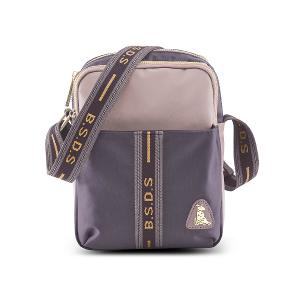 B.S.D.S冰山袋鼠 - 非常莓好 - 織帶拼接隨身收納包 - 藕紫灰【7001-GU】