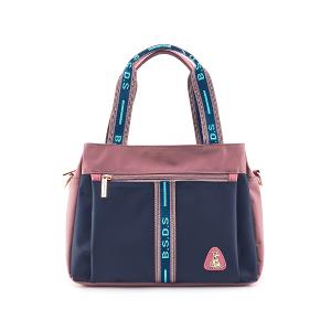B.S.D.S冰山袋鼠 - 非常莓好 - 織帶拼接兩用購物包 - 甜粉藍【7004-BP】