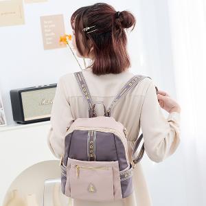 B.S.D.S冰山袋鼠 - 非常莓好 - 織帶拼接多層兩用後背包 - 藕紫灰【7011-GU】
