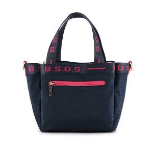 B.S.D.S冰山袋鼠 - 非常莓好 - 織帶拼接多層購物包 - 莓果藍【8019-BP】