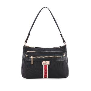 B.S.D.S冰山袋鼠 - 非常莓好 - 織帶拼接實搭斜肩包 - 紅磚黑【8022-KR】