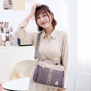 B.S.D.S冰山袋鼠 - 非常莓好 - 織帶拼接兩用購物包 - 藕紫灰【7004-GU】