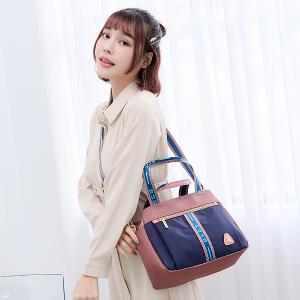 B.S.D.S冰山袋鼠 - 非常莓好 - 織帶拼接兩用購物包 - 甜粉藍【7004-BP】