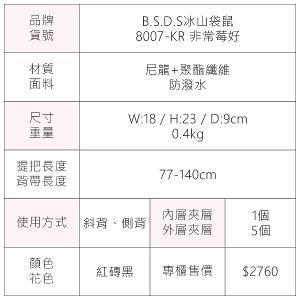 B.S.D.S冰山袋鼠 - 非常莓好 - 織帶拼接隨身收納包 - 紅磚黑【8007-KR】