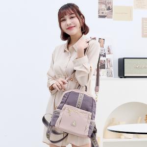 B.S.D.S冰山袋鼠 - 非常莓好 - 織帶拼接多層兩用後背包 - 藕紫灰【7011-GU】