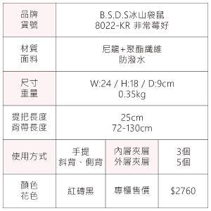 B.S.D.S冰山袋鼠 - 非常莓好 - 織帶拼接實搭斜肩包 - 紅磚黑【8022-KR】