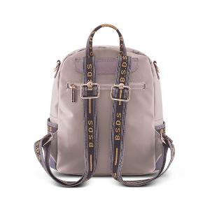 B.S.D.S冰山袋鼠 - 非常莓好 - 織帶拼接多層兩用後背包 - 藕紫灰【7011-GU】