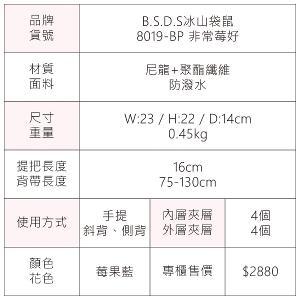 B.S.D.S冰山袋鼠 - 非常莓好 - 織帶拼接多層購物包 - 莓果藍【8019-BP】