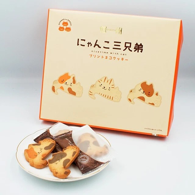 豊上製菓 信州貓咪三兄弟造型餅乾禮盒 12入