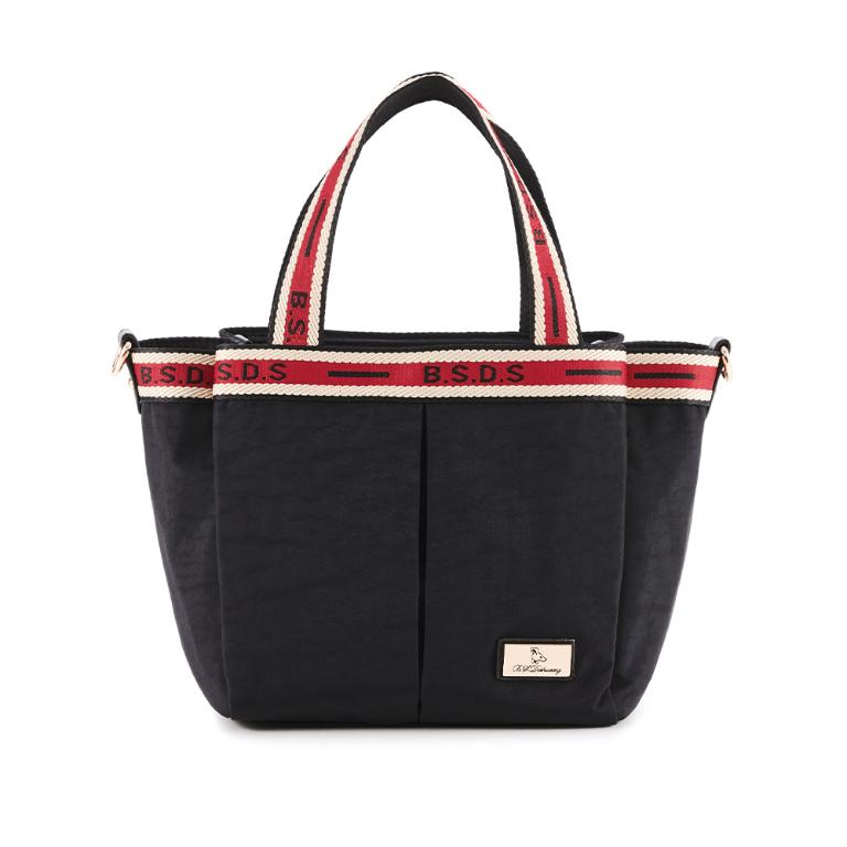 B.S.D.S冰山袋鼠 - 非常莓好 - 織帶拼接多層購物包 - 紅磚黑【8019-KR】