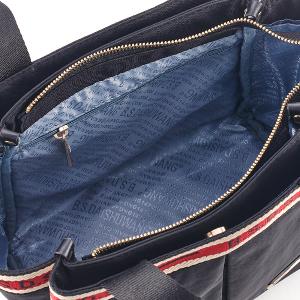 B.S.D.S冰山袋鼠 - 非常莓好 - 織帶拼接多層購物包 - 紅磚黑【8019-KR】