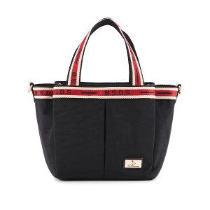 B.S.D.S冰山袋鼠 - 非常莓好 - 織帶拼接多層購物包 - 紅磚黑【8019-KR】