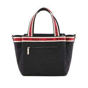 B.S.D.S冰山袋鼠 - 非常莓好 - 織帶拼接多層購物包 - 紅磚黑【8019-KR】