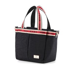 B.S.D.S冰山袋鼠 - 非常莓好 - 織帶拼接多層購物包 - 紅磚黑【8019-KR】