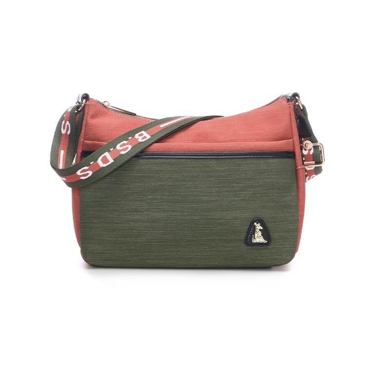 B.S.D.S冰山袋鼠 - 玩色主義 - 雙色休閒輕量斜背包 - 甜柚綠【9006-OG】