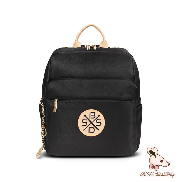 B.S.D.S冰山袋鼠 - 黑色狂想曲 - 古典輕奢造型附插袋後背包 - 駱色黑【S-091K】