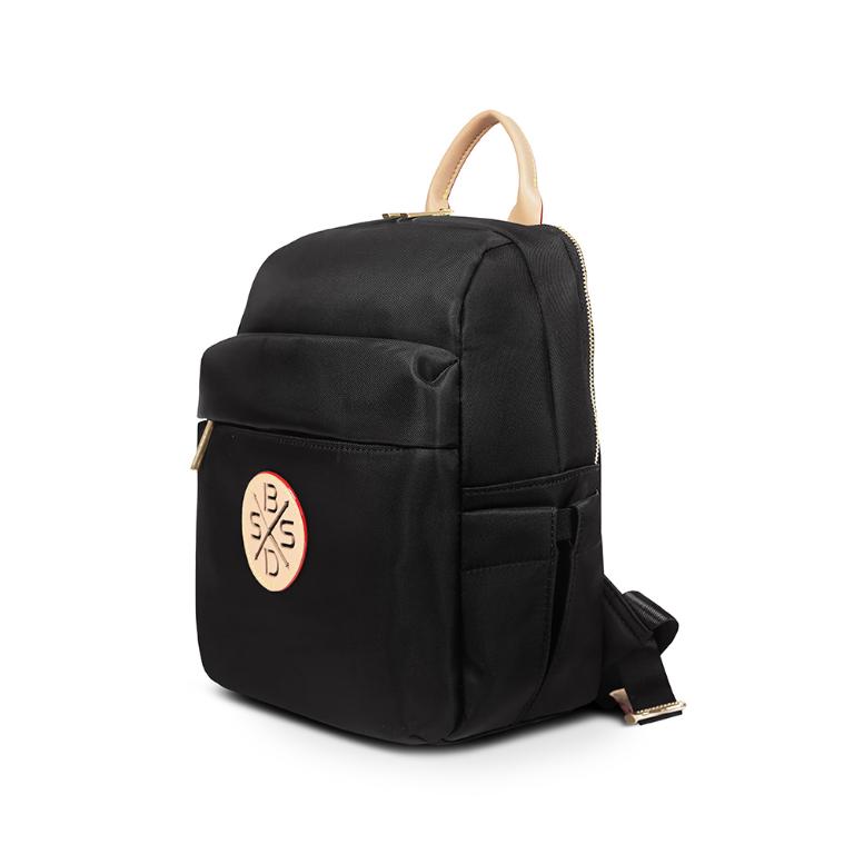 B.S.D.S冰山袋鼠 - 黑色狂想曲 - 古典輕奢造型附插袋後背包 - 駱色黑【S-091K】