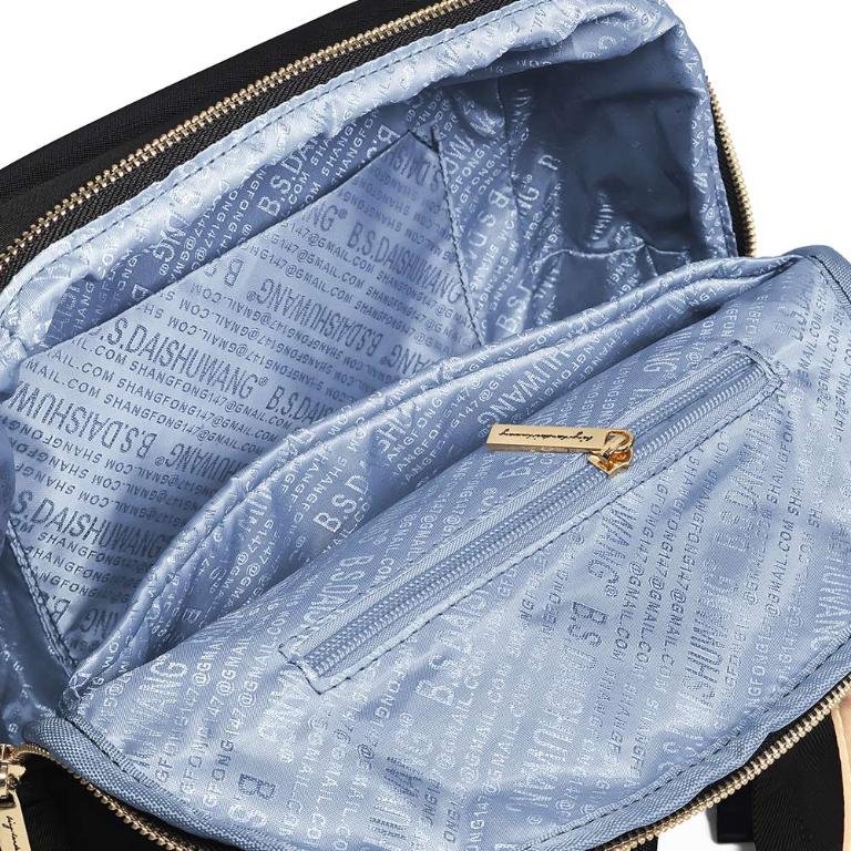 B.S.D.S冰山袋鼠 - 黑色狂想曲 - 古典輕奢造型附插袋後背包 - 駱色黑【S-091K】