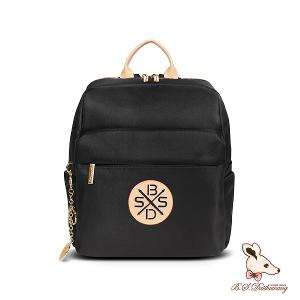 B.S.D.S冰山袋鼠 - 黑色狂想曲 - 古典輕奢造型附插袋後背包 - 駱色黑【S-091K】