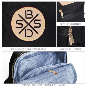 B.S.D.S冰山袋鼠 - 黑色狂想曲 - 古典輕奢造型附插袋後背包 - 駱色黑【S-091K】
