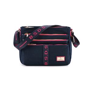 B.S.D.S冰山袋鼠 - 非常莓好 - 織帶拼接多隔層斜背包 - 莓果藍【8001-BP】