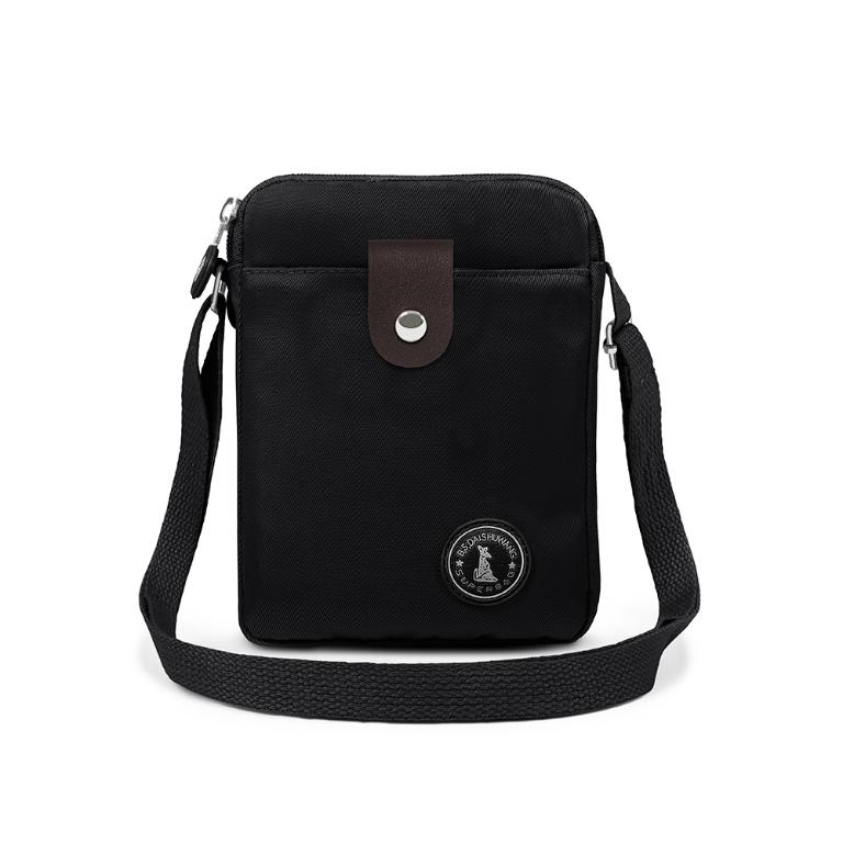 B.S.D.S冰山袋鼠 - 時光旅人 - 知性直立三層斜背小包 - 黑色【B129-6K】