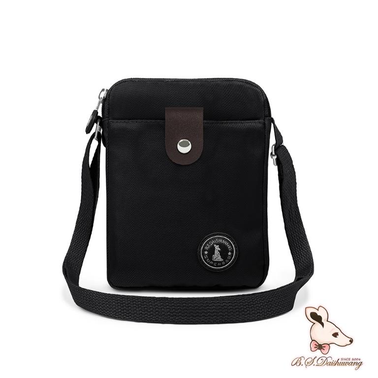 B.S.D.S冰山袋鼠 - 時光旅人 - 知性直立三層斜背小包 - 黑色【B129-6K】