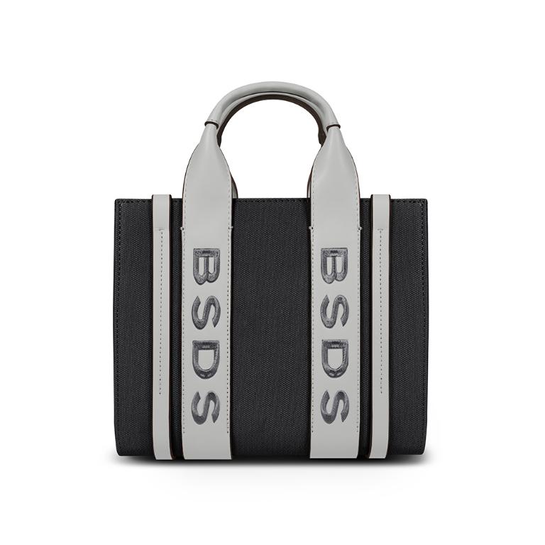 B.S.D.S冰山袋鼠 - 摩登都會 - 品牌刺繡兩用手提包 - 黑色【XW3140K】