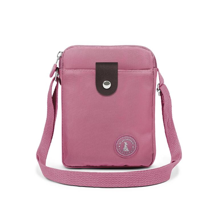 B.S.D.S冰山袋鼠 - 時光旅人 - 知性直立三層斜背小包 - 莓果粉【B129-6PP】