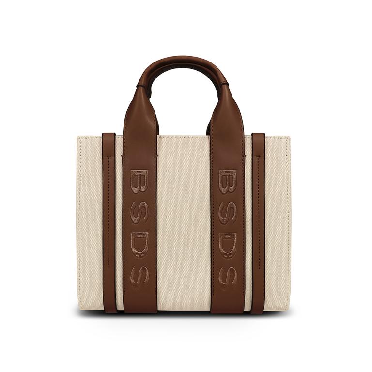 B.S.D.S冰山袋鼠 - 摩登都會 - 品牌刺繡兩用手提包 - 米杏色【XW3140C】