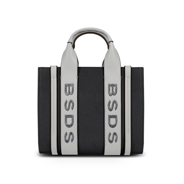 B.S.D.S冰山袋鼠 - 摩登都會 - 品牌刺繡兩用手提包 - 黑色【XW3140K】