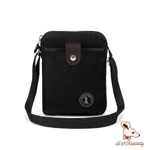 B.S.D.S冰山袋鼠 - 時光旅人 - 知性直立三層斜背小包 - 黑色【B129-6K】