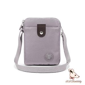 B.S.D.S冰山袋鼠 - 時光旅人 - 知性直立三層斜背小包 - 薄霧灰【B129-6GR】