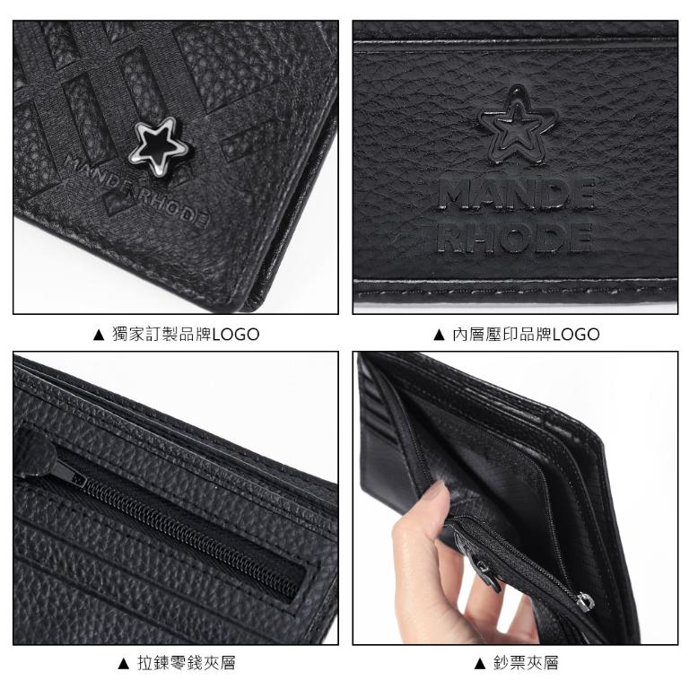 MANDE RHODE - 曼德羅德 - 真皮訂製斜格紋短夾 - 86347-1