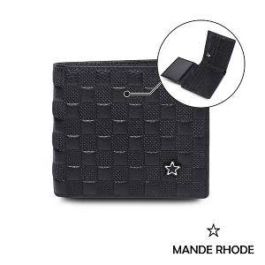 MANDE RHODE - 曼德羅德 - 真皮訂製方格紋短夾(內有上下隔層) - 86345