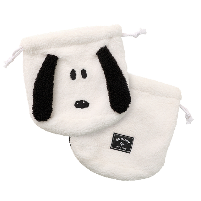 Peanuts史努比絨毛造型束口袋 QQ大臉