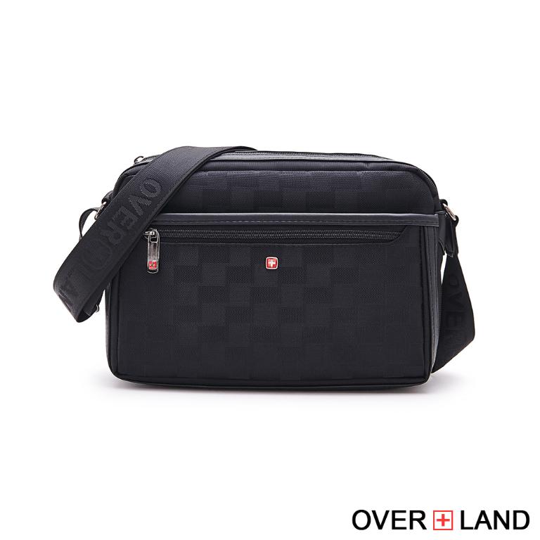 OVERLAND - 美式十字軍 - 格紋拼接斜背包(大/L) - 5089