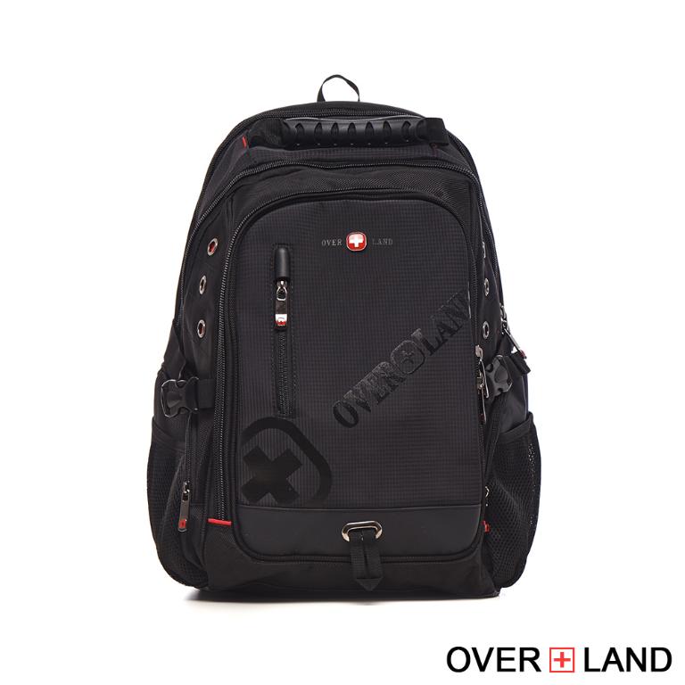 OVERLAND - 美式十字軍 - LOGO浮印機能筆電大容量後背包 - 30691