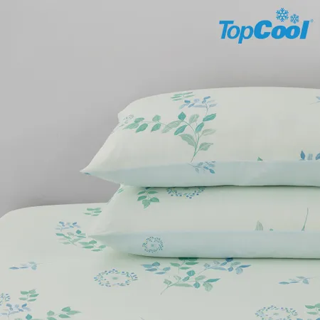 【Tonia Nicole 東妮寢飾】綠光森林TopCool瞬涼呼吸涼感床包枕套組(雙人)