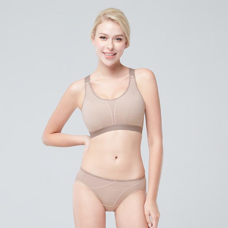 【思薇爾】K.K.Fit系列M-4XL無鋼圈背扣涼感舒適包覆運動短背心(雅荷膚)