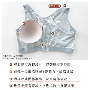 【思薇爾】K.K.Fit系列M-4XL無鋼圈背扣涼感舒適包覆運動短背心(流星灰)