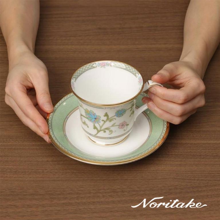 Noritake 優雅風範咖啡單客杯(綠)(骨瓷)(原廠禮盒)