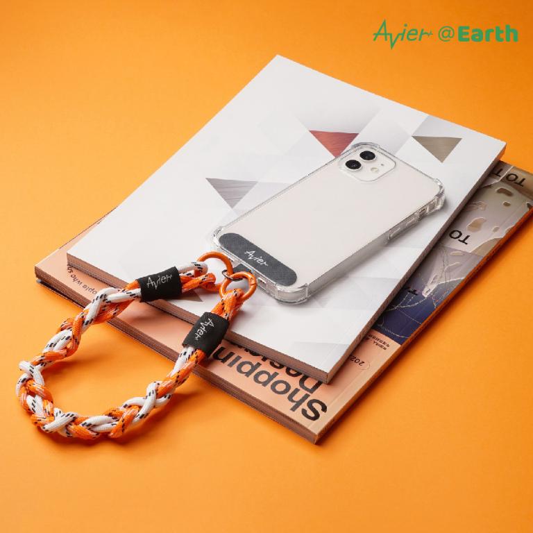 【Avier】Earth Bracelet 手環 手機掛繩 (白橘)