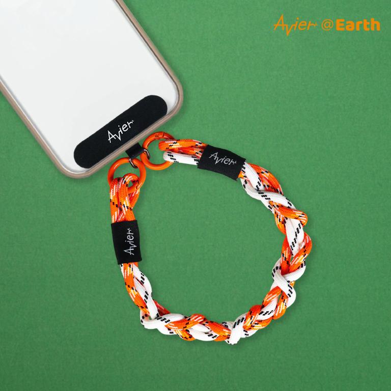 【Avier】Earth Bracelet 手環 手機掛繩 (白橘)