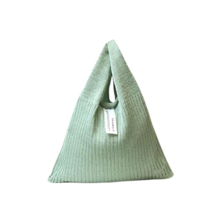 ThinKniT 直條編織外出包（粉綠色）