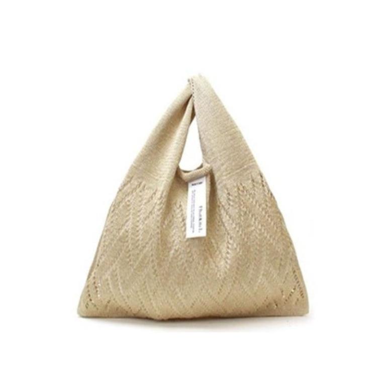 ThinKniT 菱形編織外出包（米色）