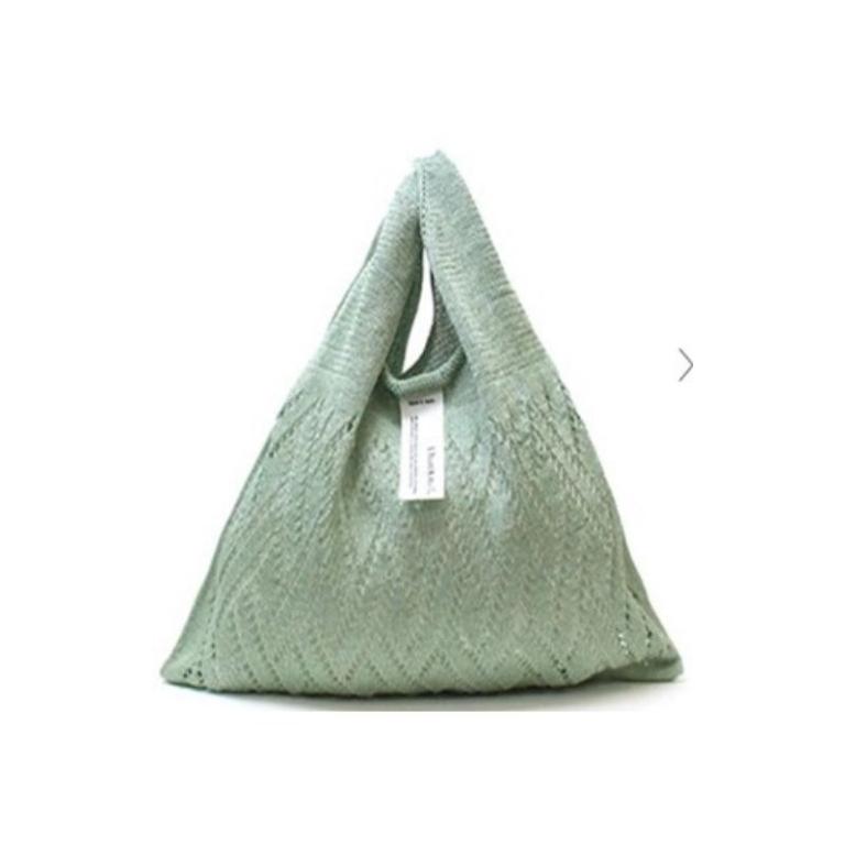 ThinKniT 菱形編織外出包（粉綠色）