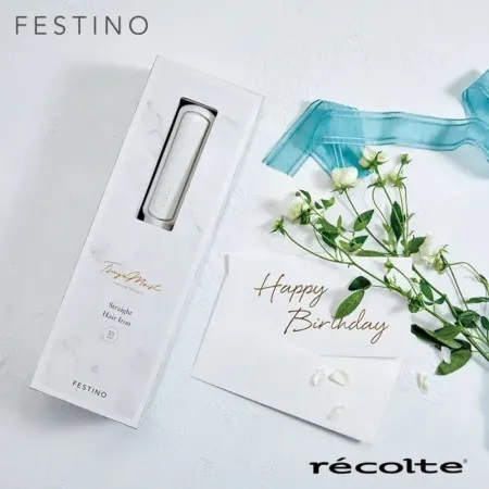 日本recolte 麗克特 Festino Tsuya Moist 直捲髮造型器 35mm SMHB-021 簡約白